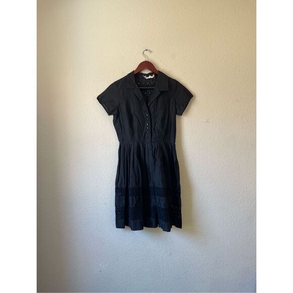 Vintage eyelet lace embroidered‎ shirt dress size small - Picture 1 of 7